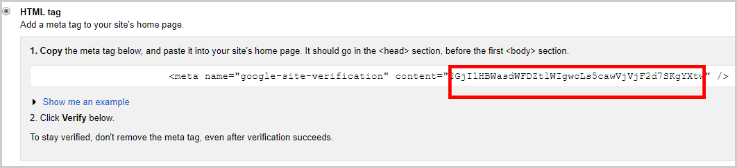 HTML tag value