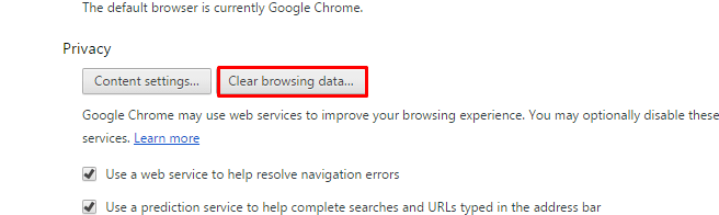 Clear browsing data