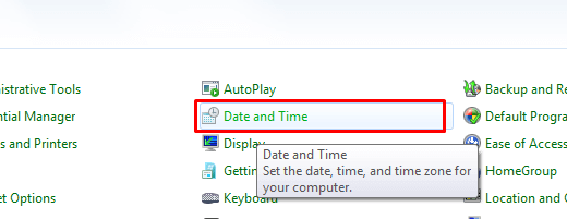 Date and time option