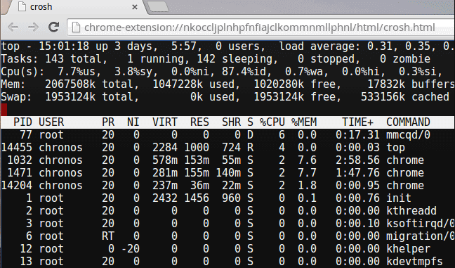 top Crosh command