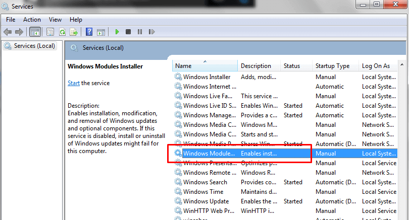 Windows Module Installer