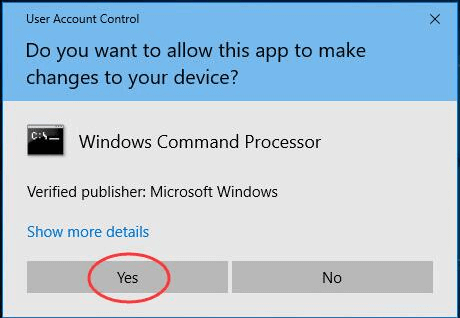 authorize windows command processor