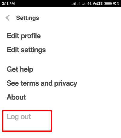 how to log out of pinterest