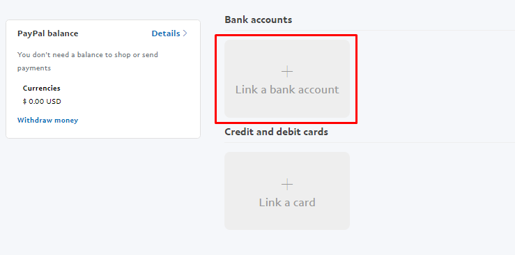 Link a Bank account