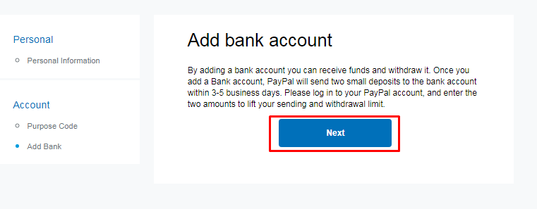 adding your bank account details