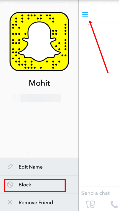 block contact snapchat