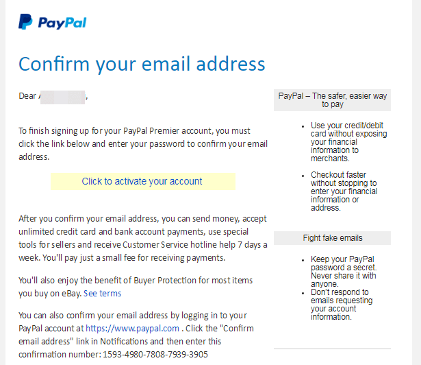 paypal confirm identity