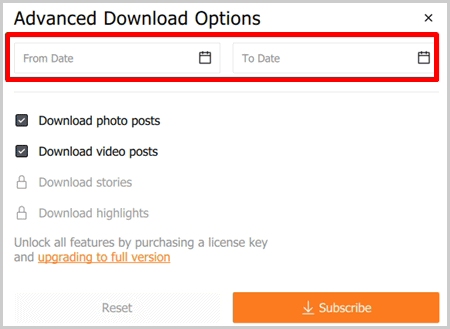 advanced download options