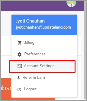Engagebay account settings option