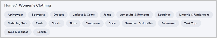Spocket product subcategories 