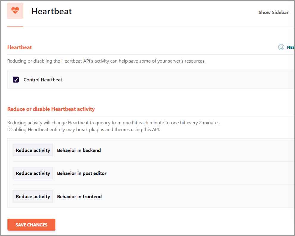 WP Rocket review WordPress Heartbeat API control 
